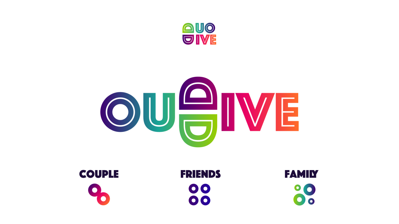 The DuoDive logo in a purple-to-orange gradient, with the marks for Couple, Friends and Family